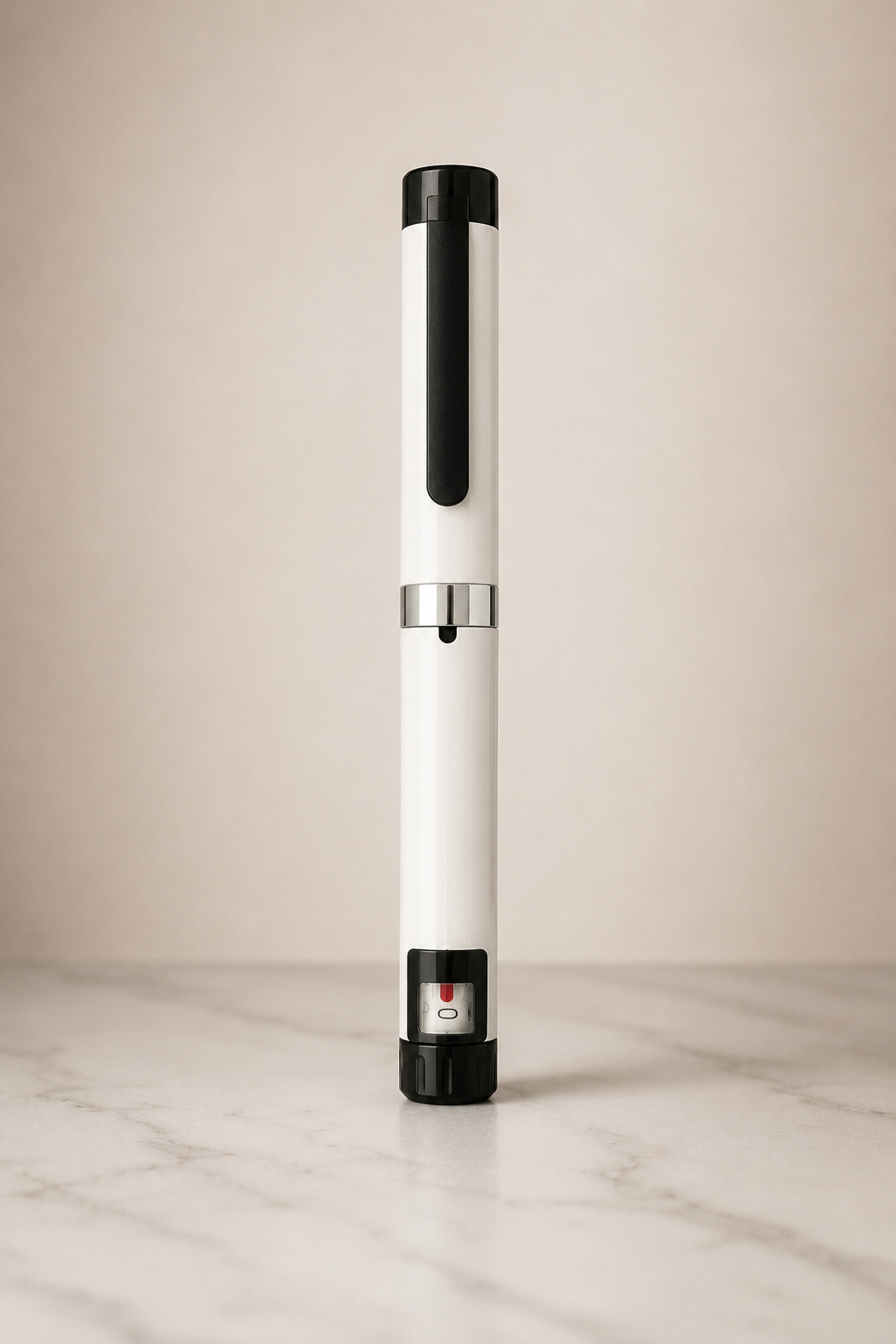 Peptide Injection Pen - Reusable Metal, White